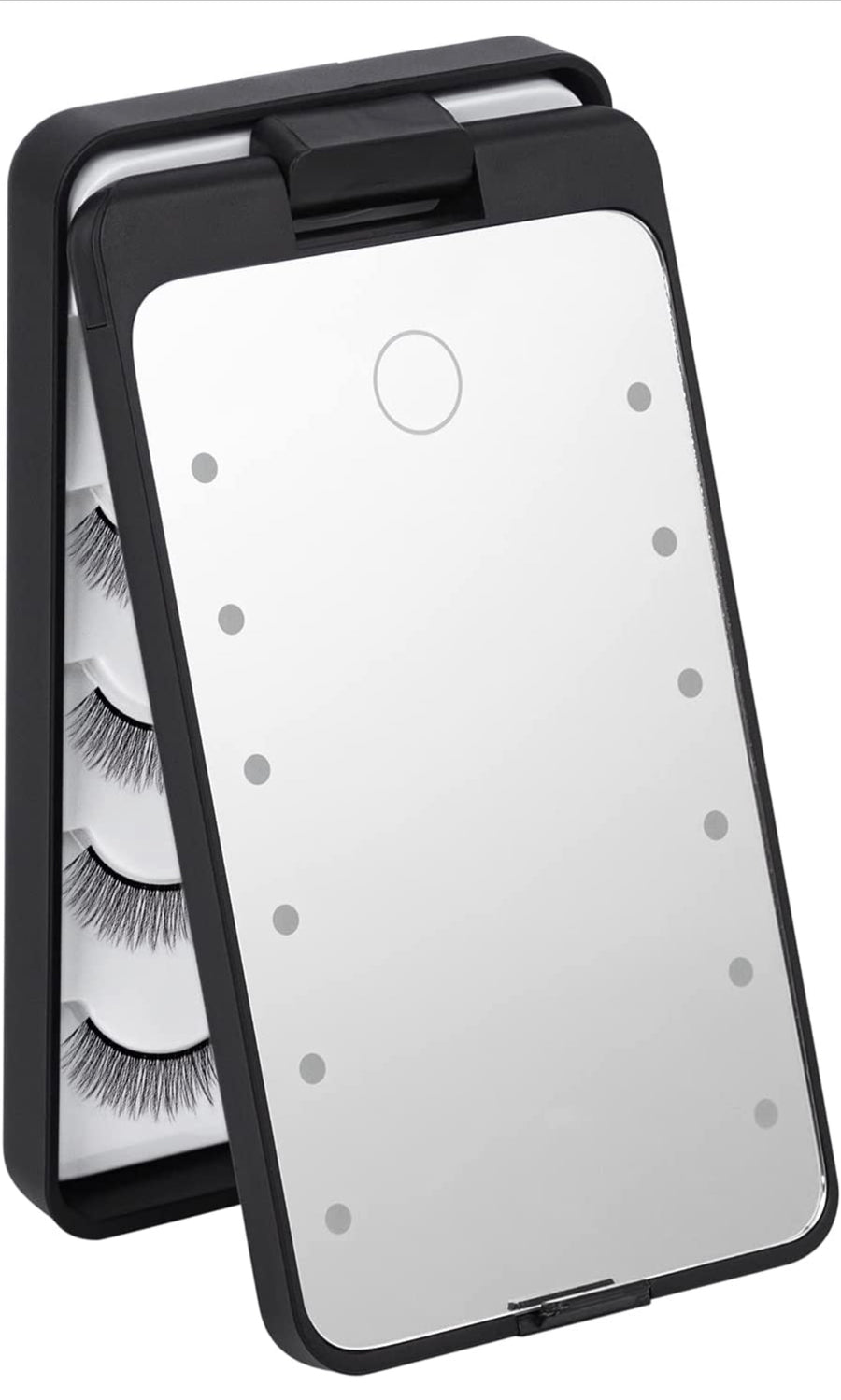 LED Portable Cosmetic Mirror & Eyelash Case