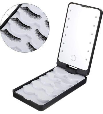 LED Portable Cosmetic Mirror & Eyelash Case
