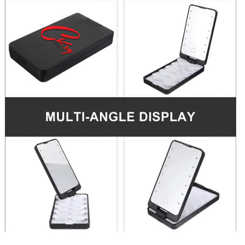 LED Portable Cosmetic Mirror & Eyelash Case